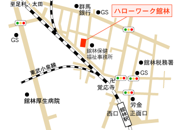 ハローワーク館林の地図