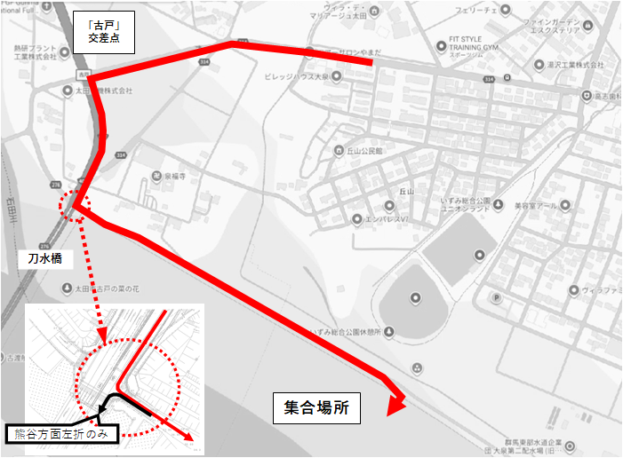 利根川河川敷清掃会場案内図