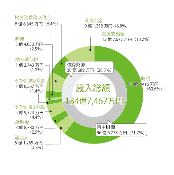 平成30年度歳入総額グラフ